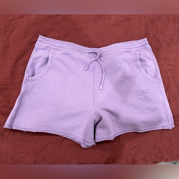 Ganni embroidered-logo drawstring cotton shorts​​ - Picture 4 of 8